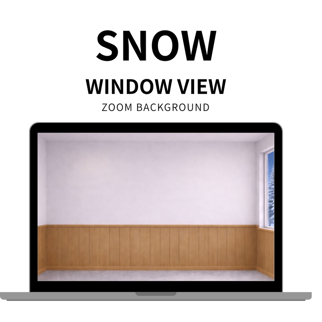 Zoom背景｜雪の窓の部屋 – Aoya Window Seasons 04 (Snow Window Room)