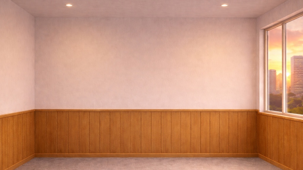 Zoom背景|夕焼けの会議室 – Aoya Meeting Room 03 (Window Sunset)