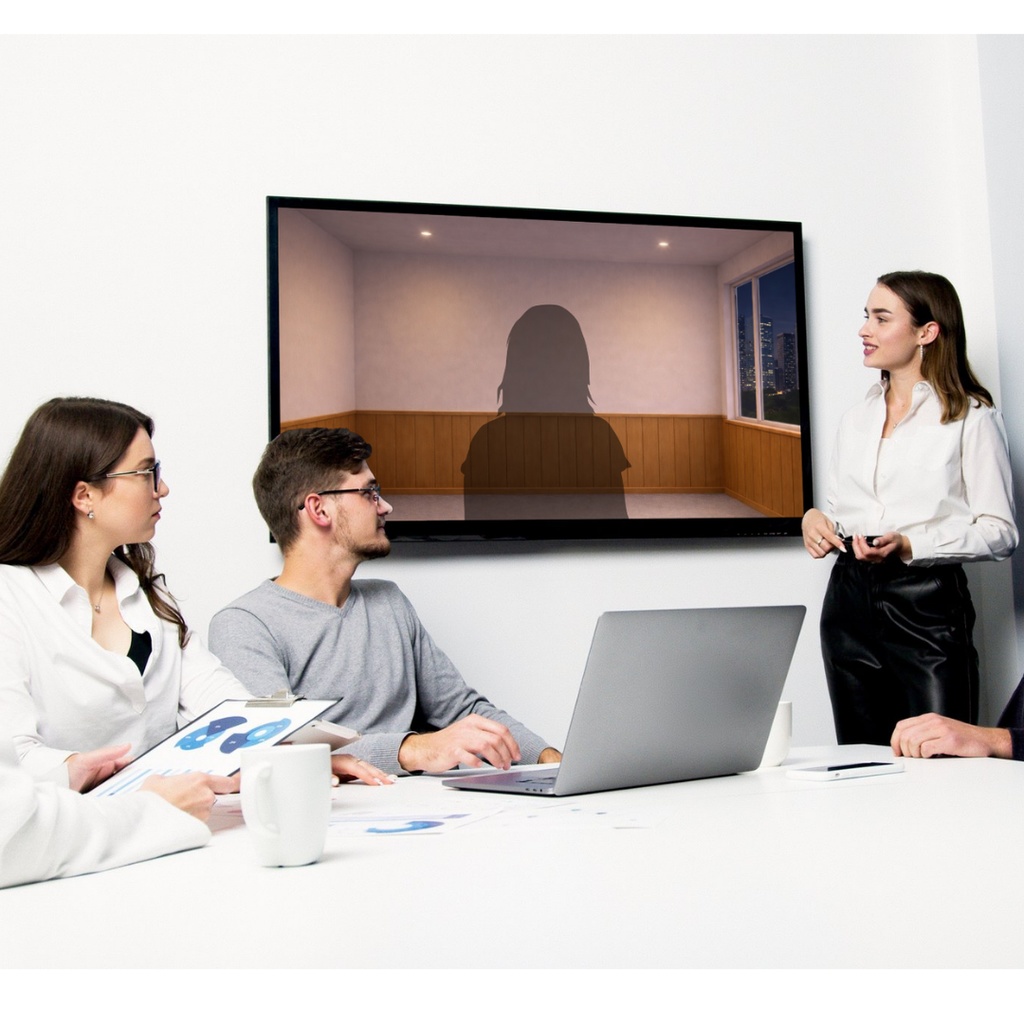 Zoom背景|夜景の会議室 – Aoya Meeting Room 04 (Window Night)