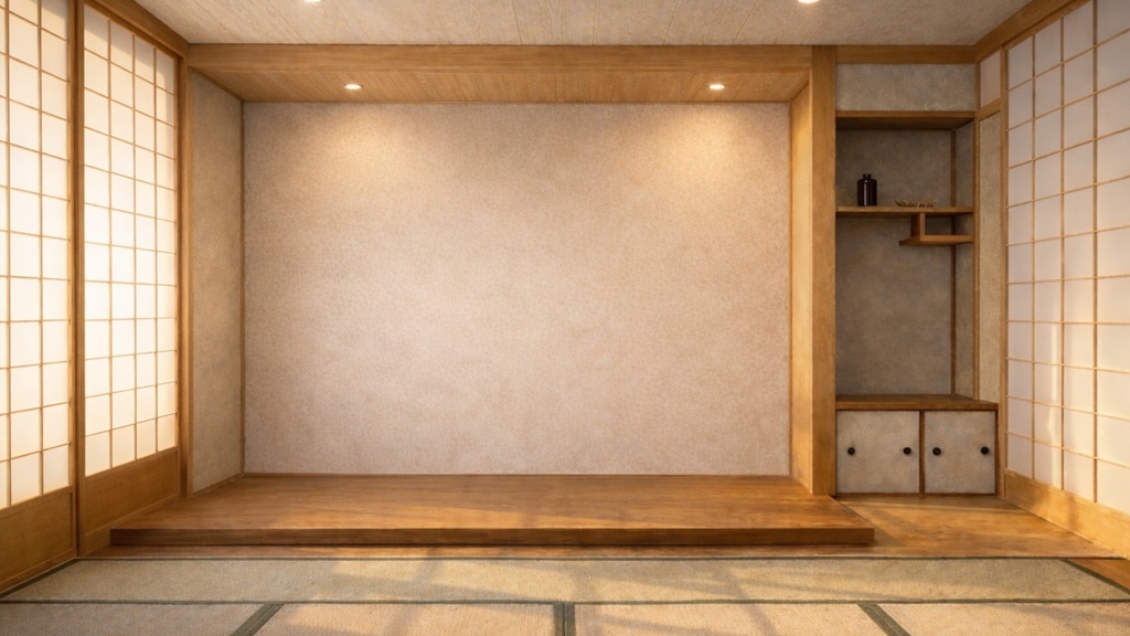 Zoom背景|床の間の和室 – Aoya Tokonoma 01 (Morning)