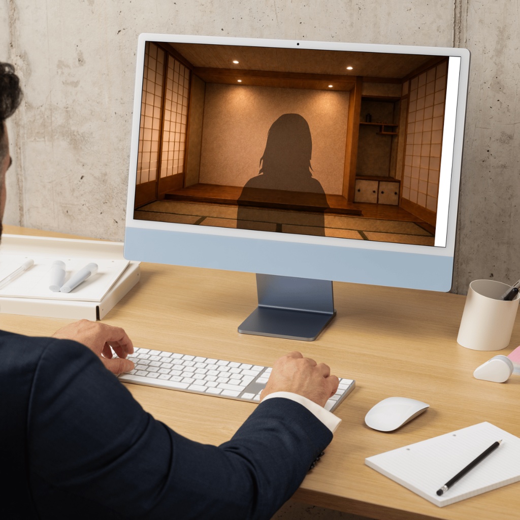 Zoom背景|床の間の和室 – Aoya Tokonoma 03 (Evening)