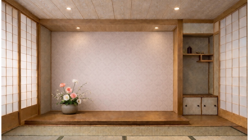 Zoom背景|床の間 – Japanese Tokonoma Room | Aoya 04 Spring