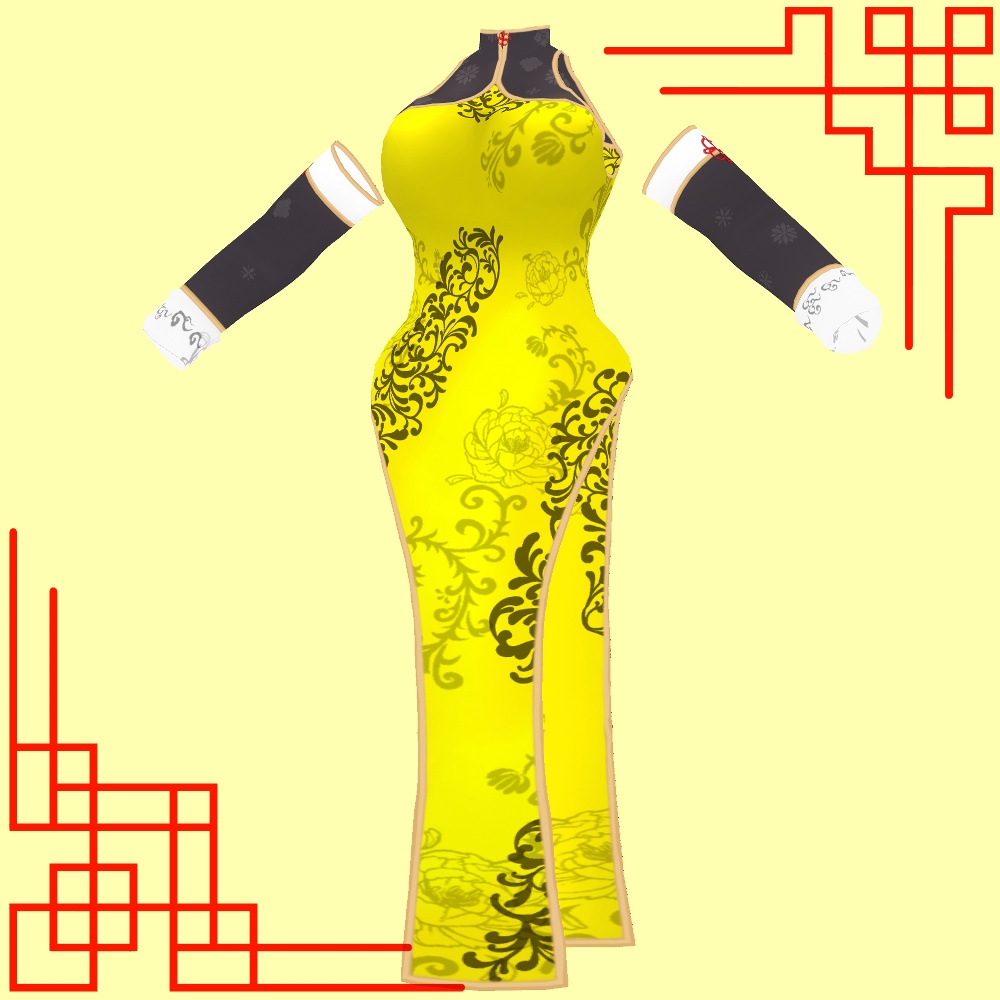 【無料版あり】チャイナドレス テクスチャセット【VRoidStudio正式版用】