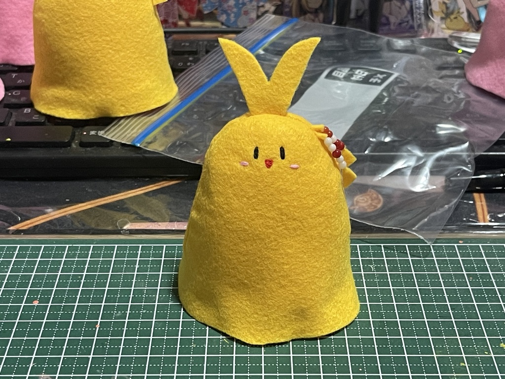 けだまきぬい╹▽╹（髪飾り付き）