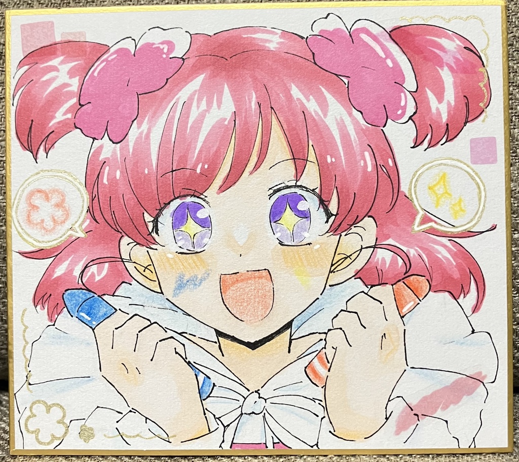 夢原のぞみ　手描き色紙