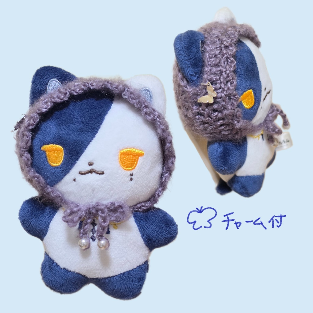 【10cm ぬい服】 シンプルボンネット *にじたうん猫用* ぬい活 推し活 編み物 毛糸 ぬいぐるみ服