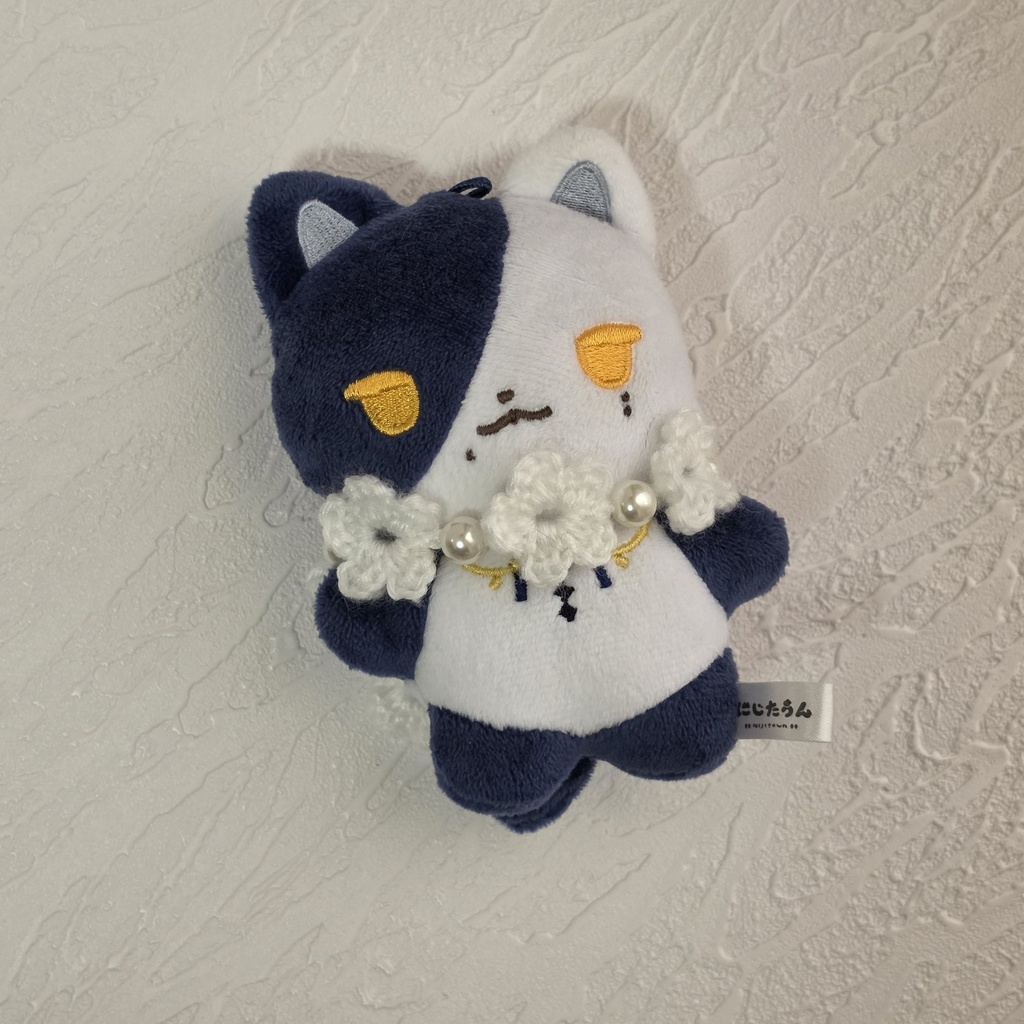 【10cm ぬい服】 パールとお花のヘッドドレス 【にじまるっと】【にじたうん】ぬい活 推し活 編み物 毛糸 ぬいぐるみ服 にじぬい にじさんじ