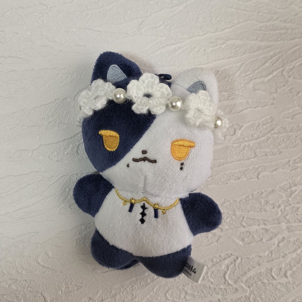 【10cm ぬい服】 パールとお花のヘッドドレス 【にじまるっと】【にじたうん】ぬい活 推し活 編み物 毛糸 ぬいぐるみ服 にじぬい にじさんじ