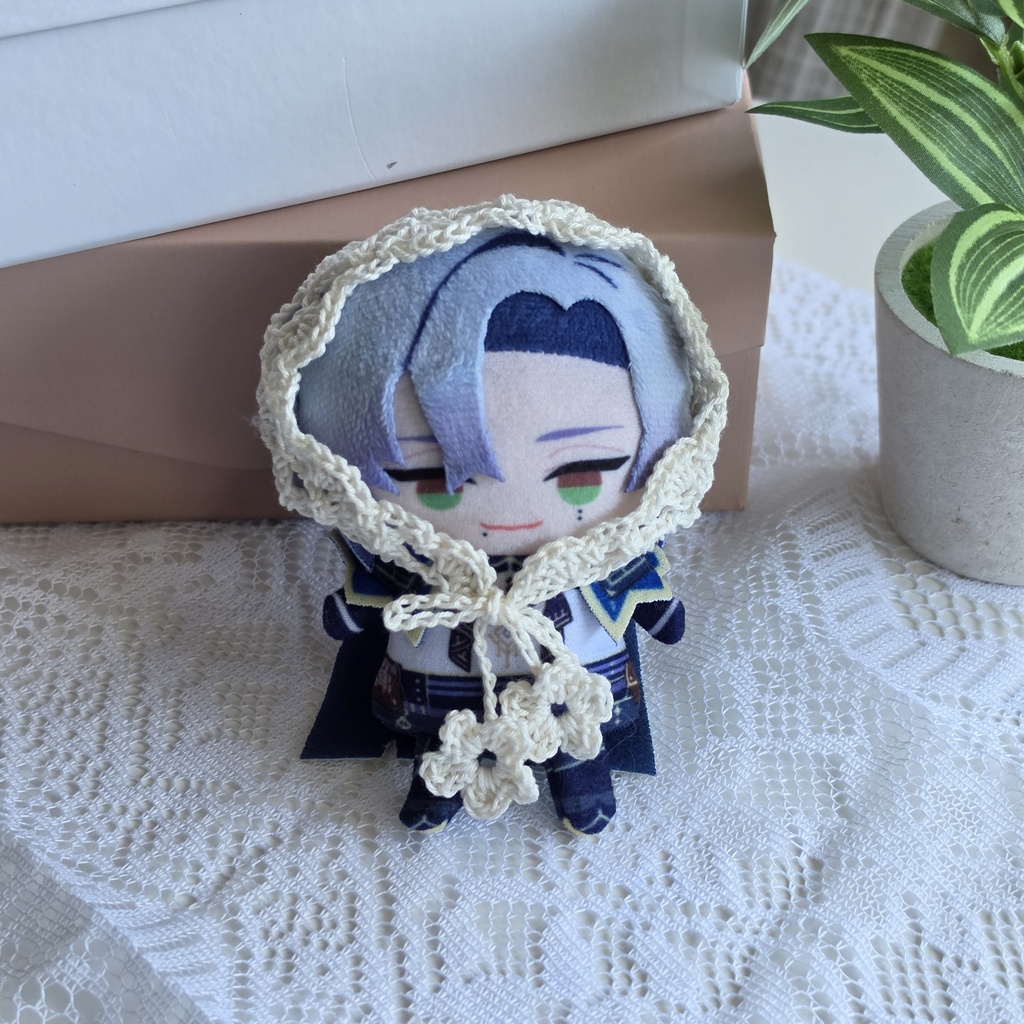 【10cm ぬい服】 *コットンバブーシュカ* ぬい活 推し活 編み物 毛糸 ぬいぐるみ服 にじさんじ にじぱぺ にじぱぺっと