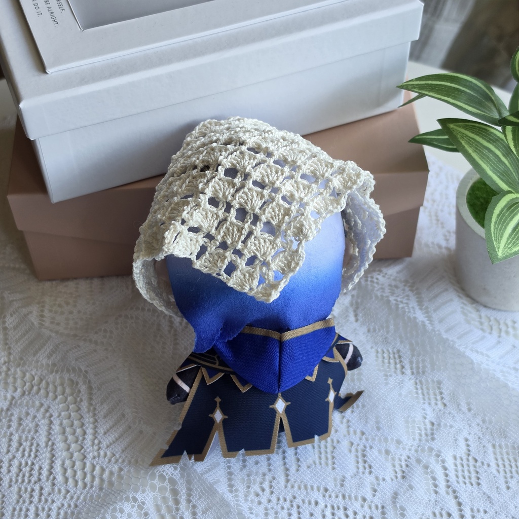 【15cm ぬい服】 *コットンバブーシュカ* ぬい活 推し活 編み物 毛糸 ぬいぐるみ服 にじさんじ にじぬい にじまるっと