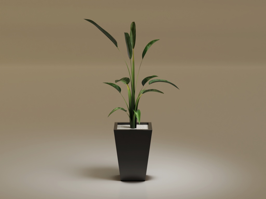 ローポリ_観葉植物:ストレリチア・レギネ