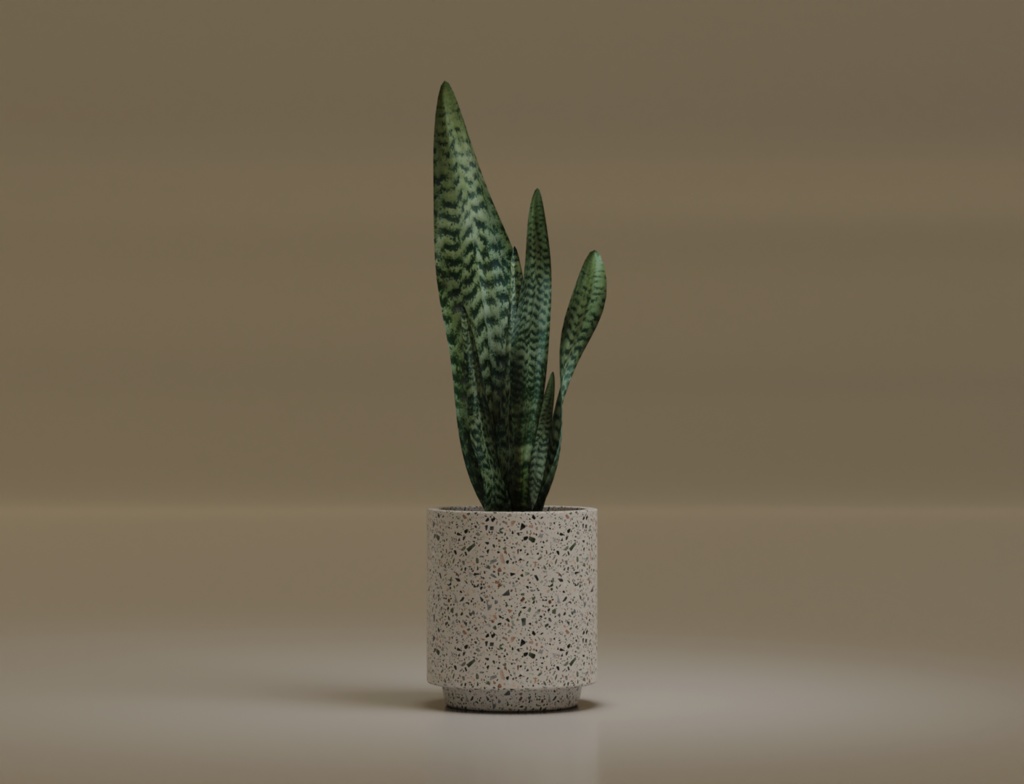 ローポリ_観葉植物:サンセベリア・トリファスキアータ