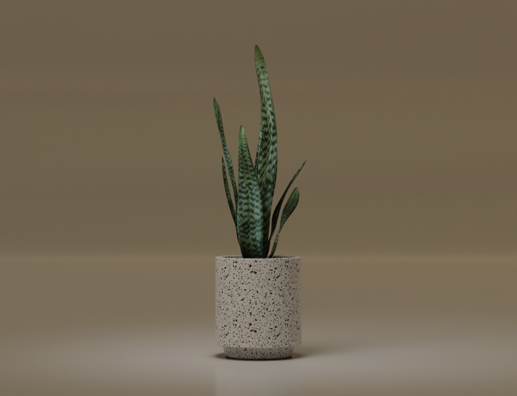 ローポリ_観葉植物:サンセベリア・トリファスキアータ