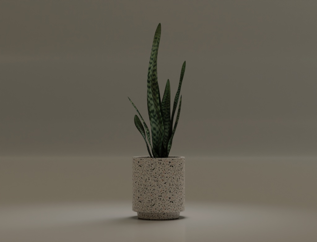 ローポリ_観葉植物:サンセベリア・トリファスキアータ