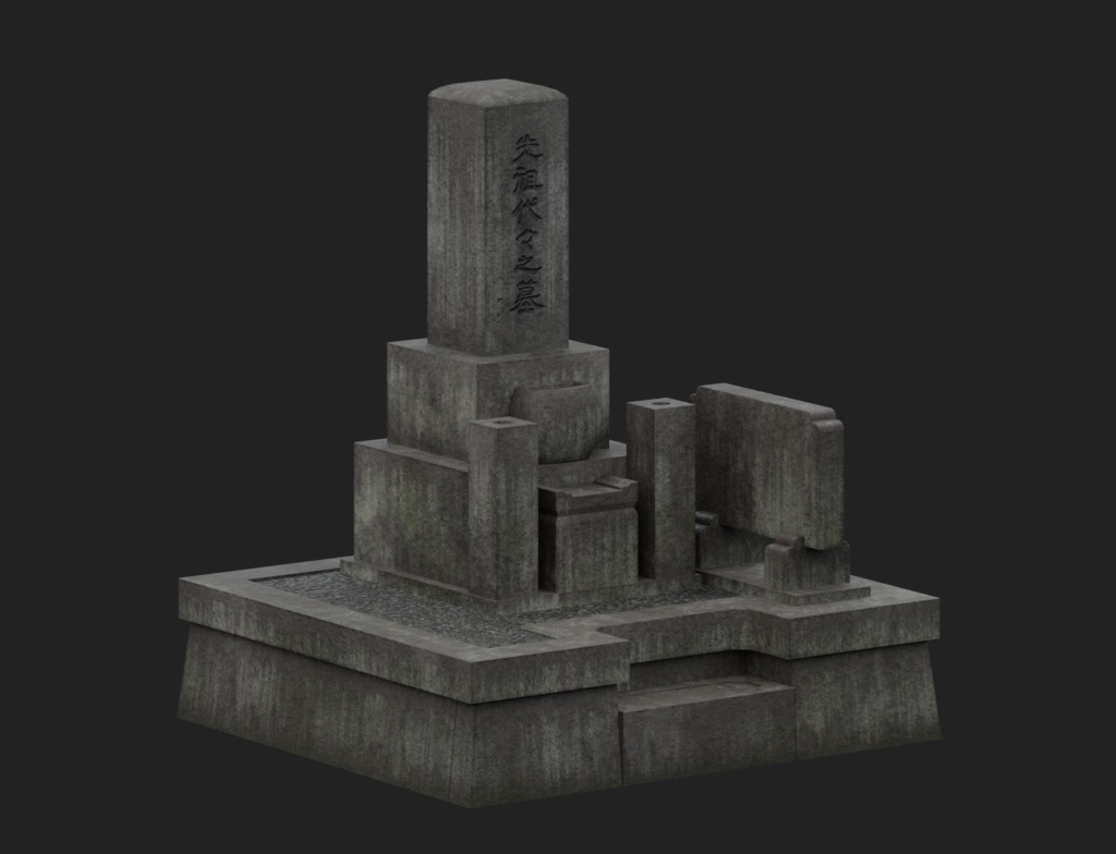 ローポリ_日本の墓