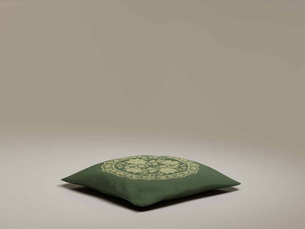 ローポリ_ちゃぶ台・座布団・茶器セット