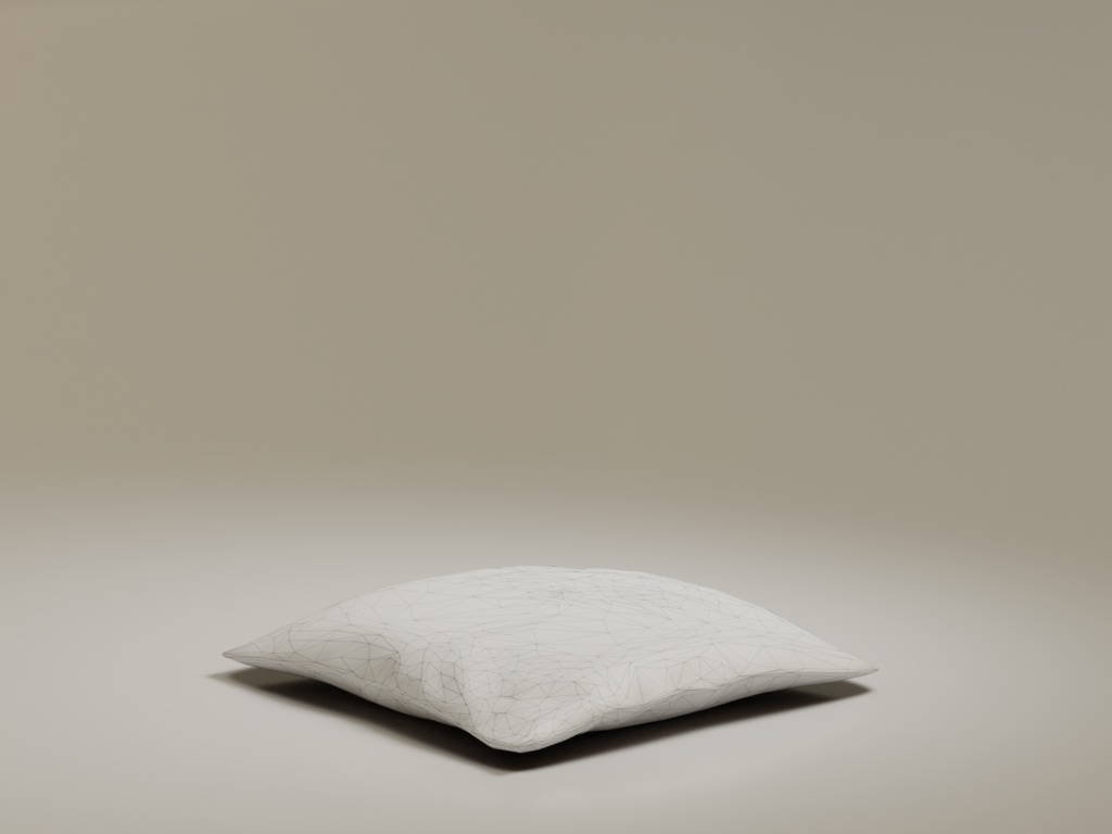 ローポリ_ちゃぶ台・座布団・茶器セット