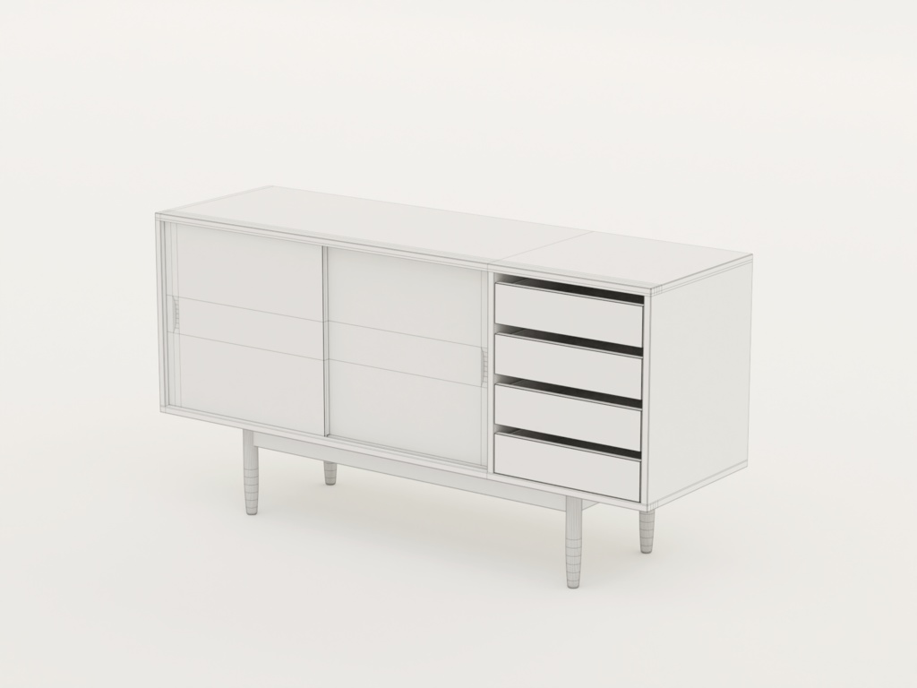 ローポリ_北欧ミッドセンチュリー・キャビネット