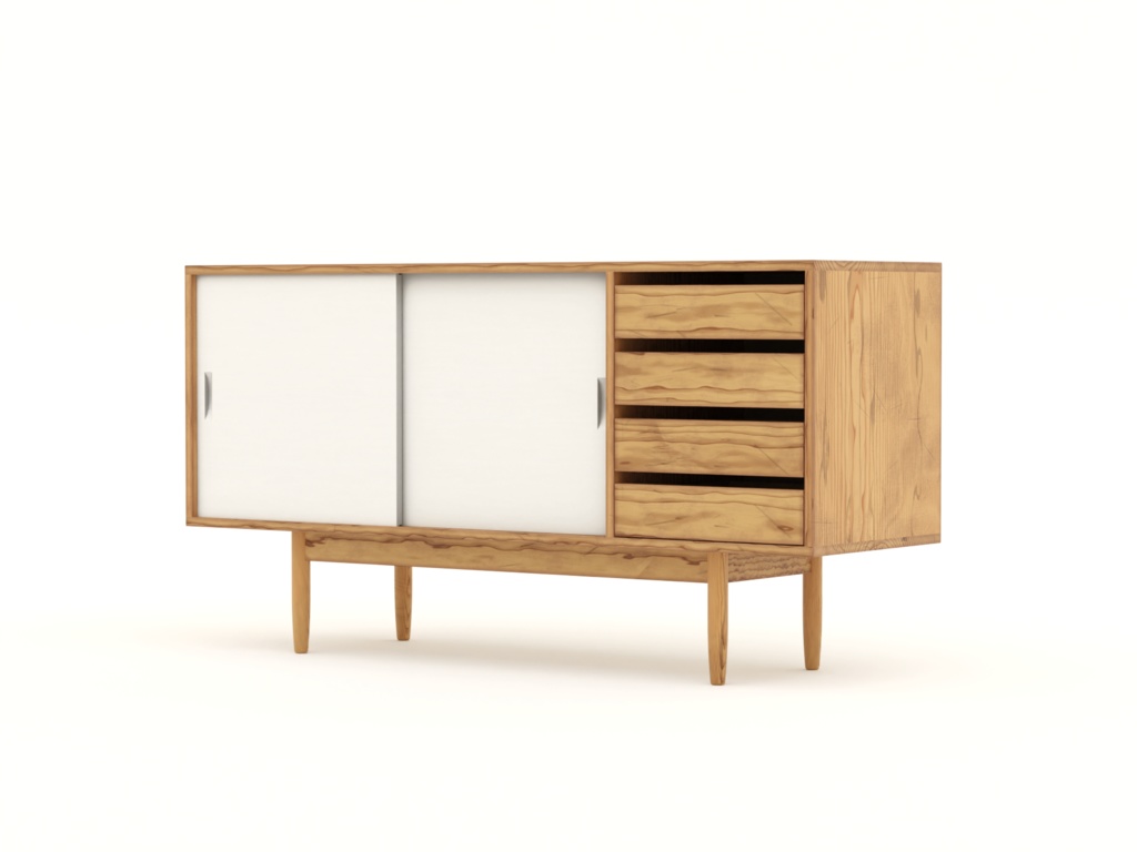 ローポリ_北欧ミッドセンチュリー・キャビネット