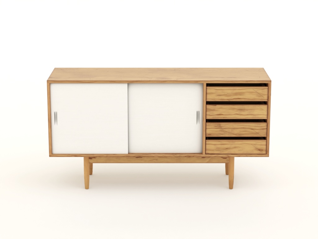 ローポリ_北欧ミッドセンチュリー・キャビネット