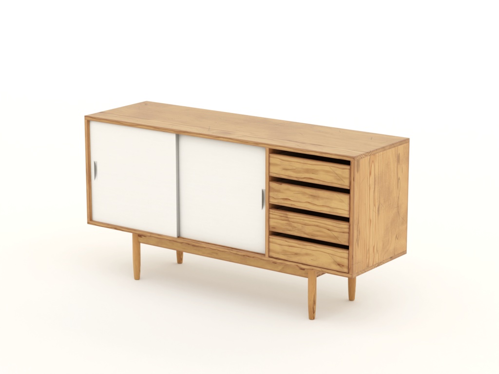 ローポリ_北欧ミッドセンチュリー・キャビネット