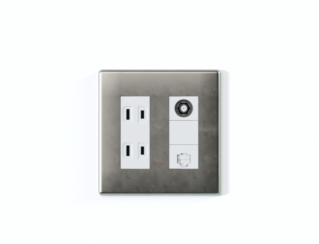 ローポリ_ステンレス・コンセントプレート