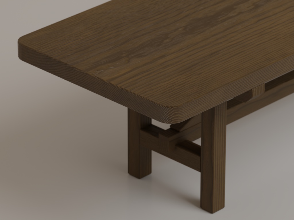 ローポリ_ウッドベンチ