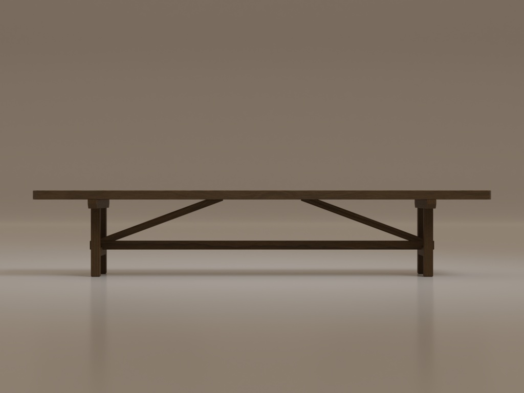 ローポリ_ウッドベンチ