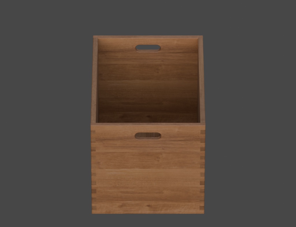 ローポリ_木製ボックス