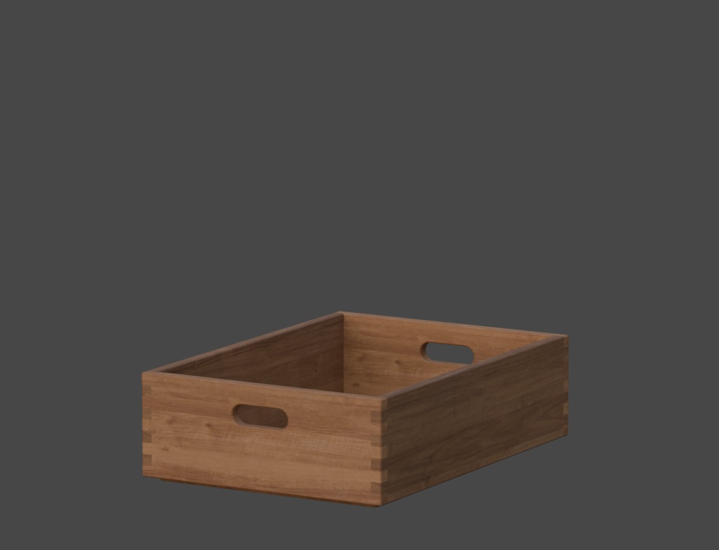 ローポリ_木製ボックス