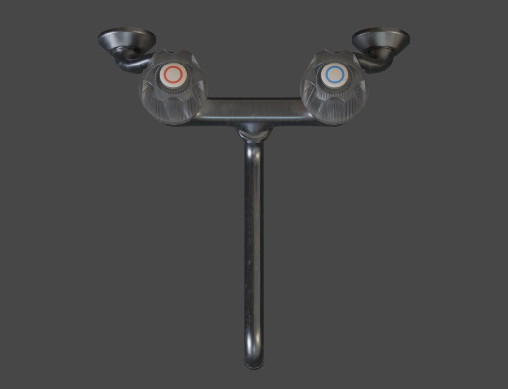 ローポリ_古いキッチン混合水栓