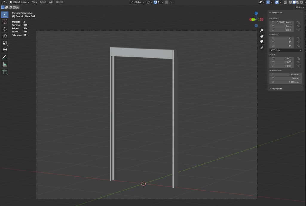 ローポリ_室内用スライドドア(片引吊り戸)