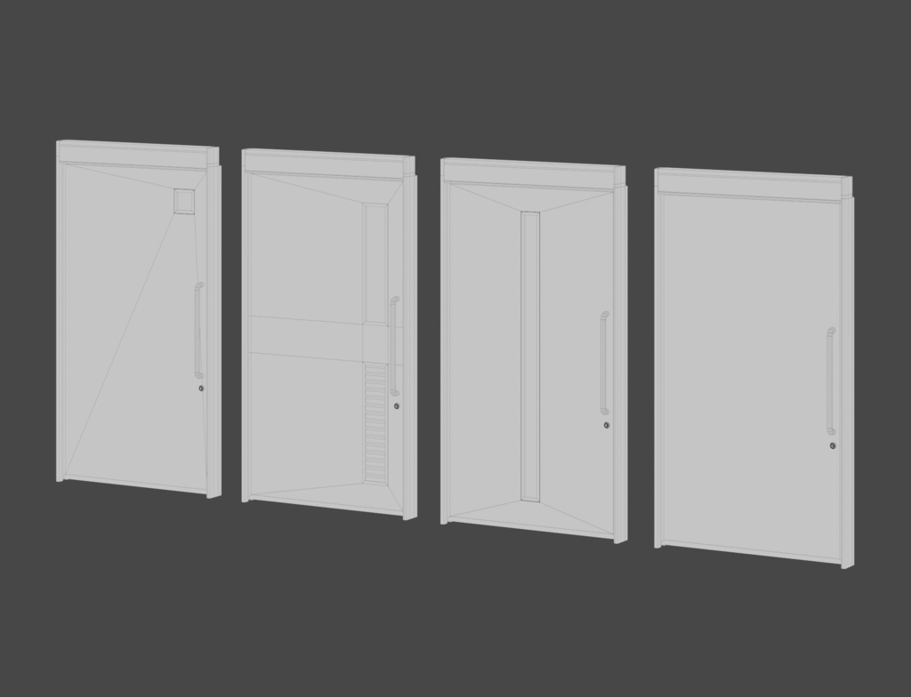 ローポリ_室内用スライドドア(片引吊り戸)