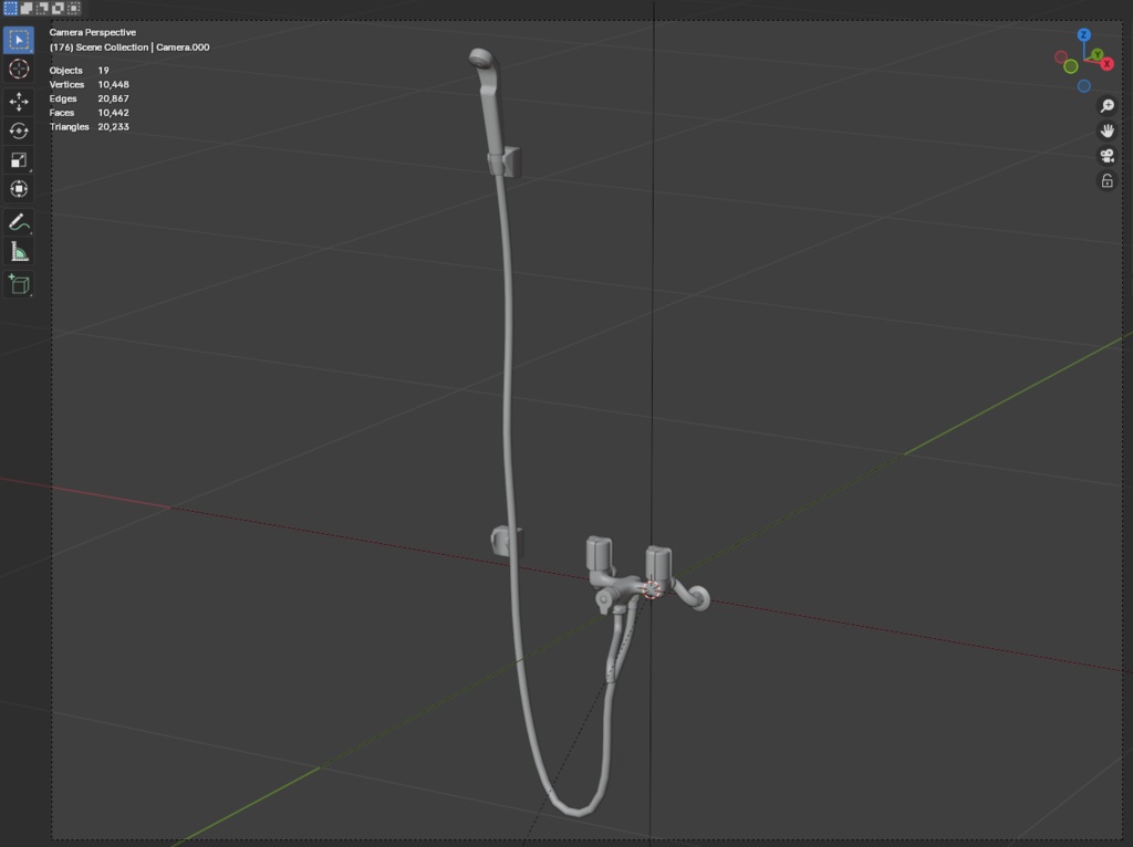ローポリ_古いシャワーセット