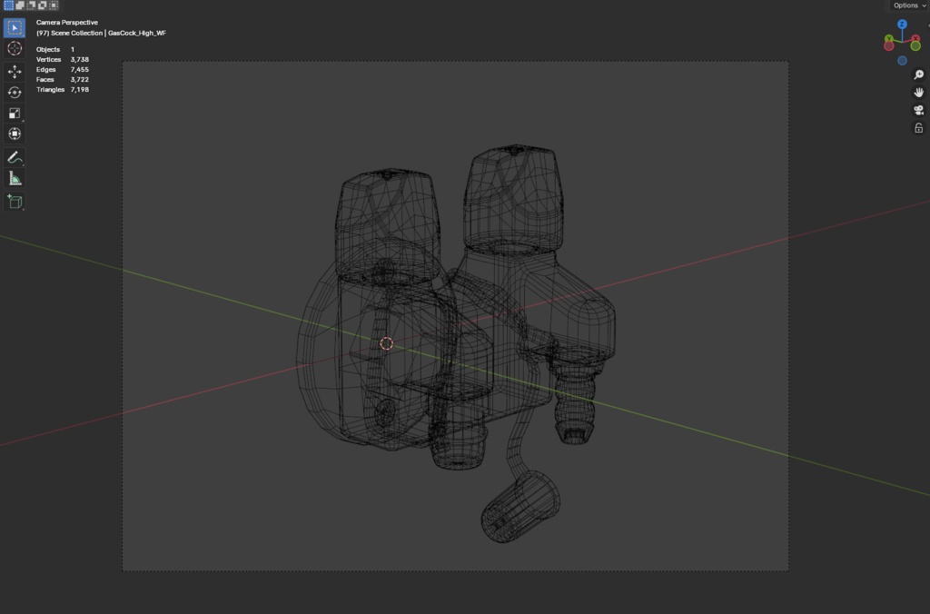 ローポリ_日本製・古いガス栓