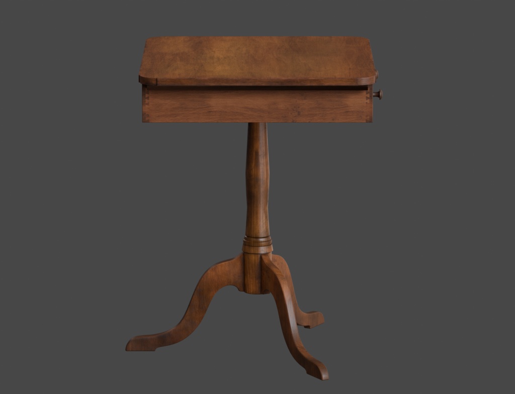 ローポリ_シェーカー教・引出付サイドテーブル