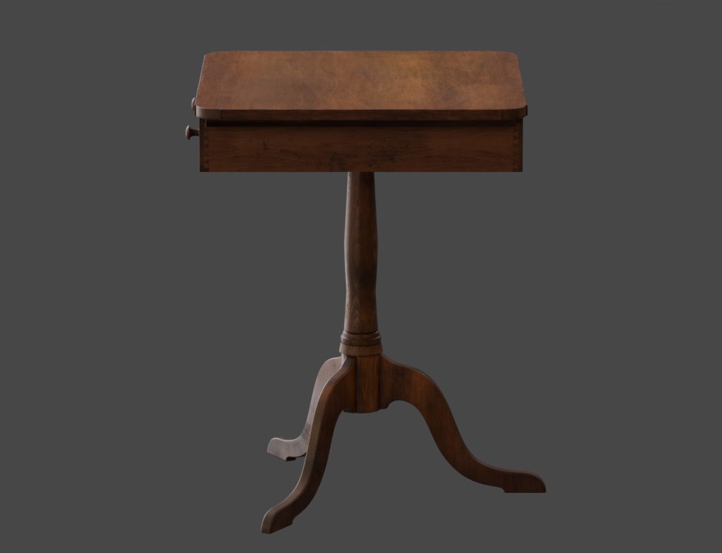 ローポリ_シェーカー教・引出付サイドテーブル