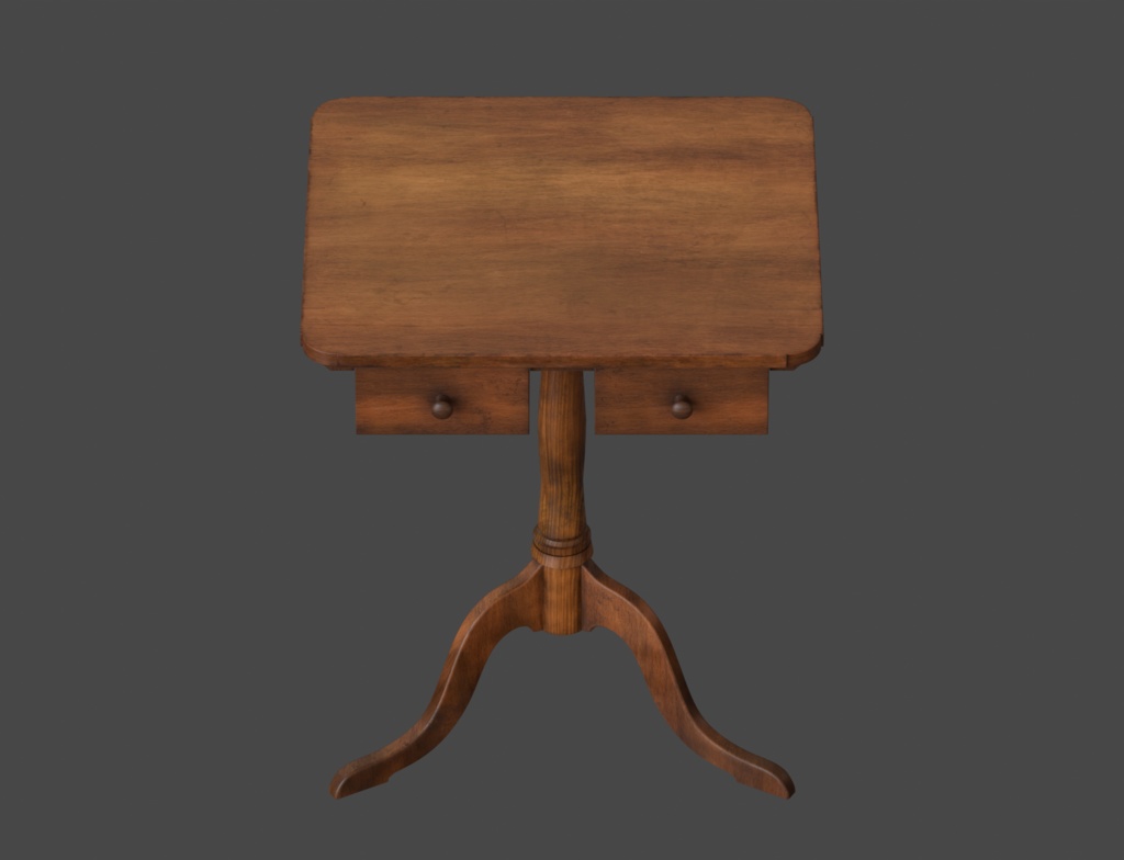 ローポリ_シェーカー教・引出付サイドテーブル