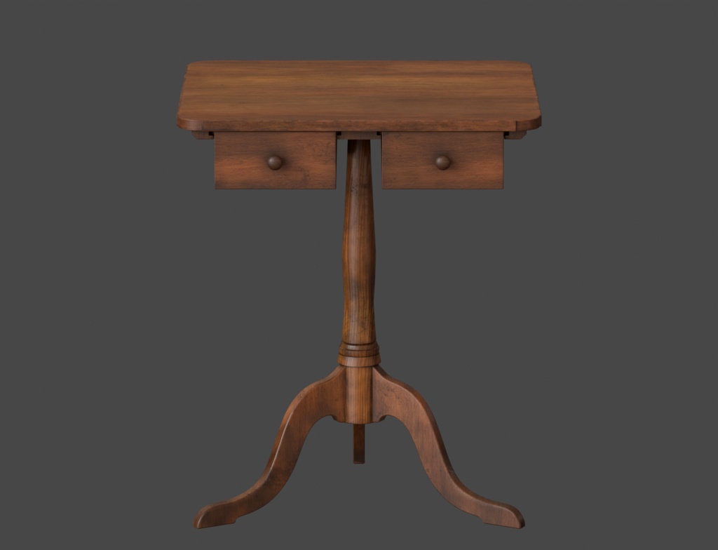 ローポリ_シェーカー教・引出付サイドテーブル