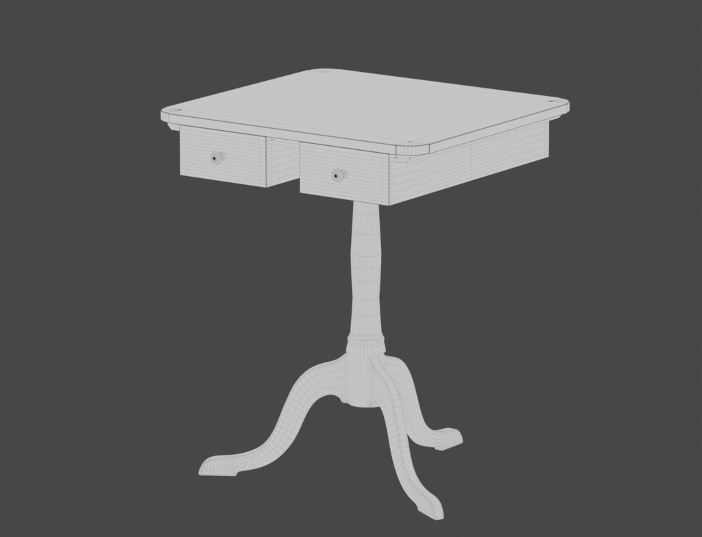 ローポリ_シェーカー教・引出付サイドテーブル