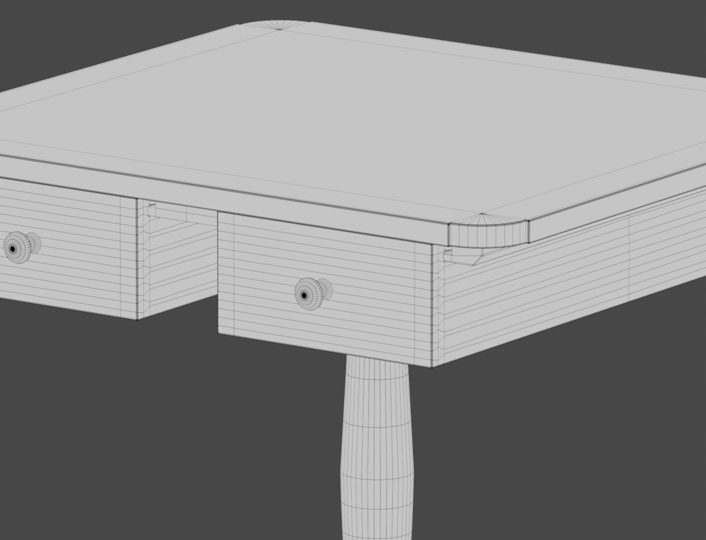 ローポリ_シェーカー教・引出付サイドテーブル