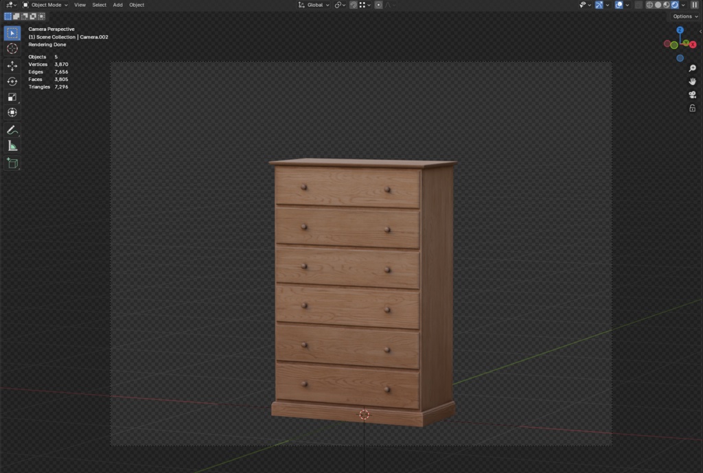ローポリ_シェーカー教・チェスト/キャビネット/カップボード