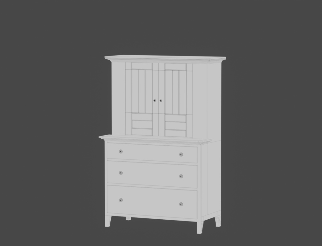 ローポリ_シェーカー教・チェスト/キャビネット/カップボード