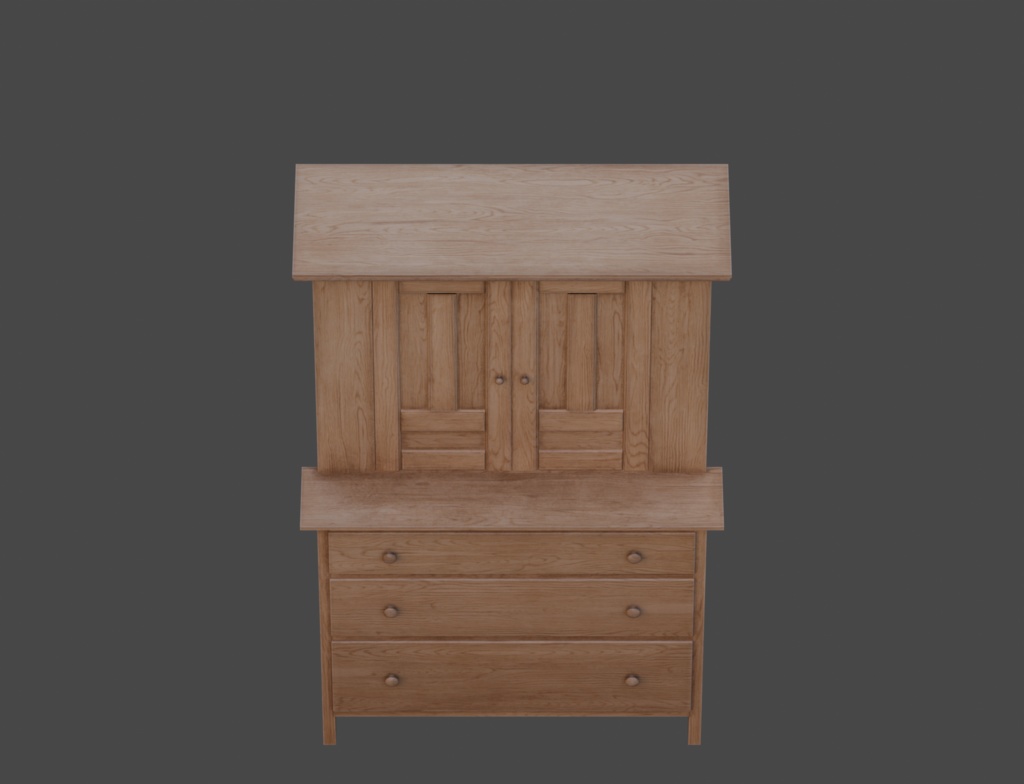 ローポリ_シェーカー教・チェスト/キャビネット/カップボード