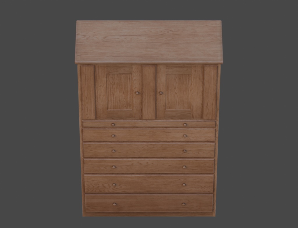 ローポリ_シェーカー教・チェスト/キャビネット/カップボード