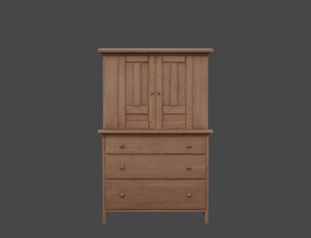 ローポリ_シェーカー教・チェスト/キャビネット/カップボード