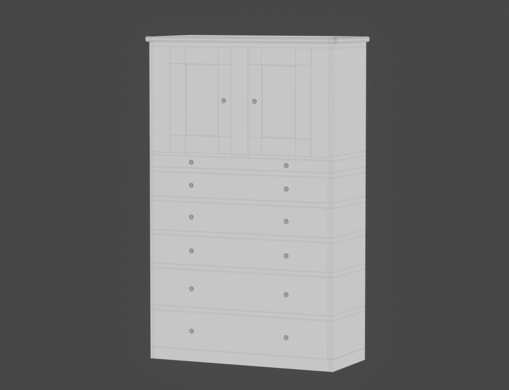 ローポリ_シェーカー教・チェスト/キャビネット/カップボード