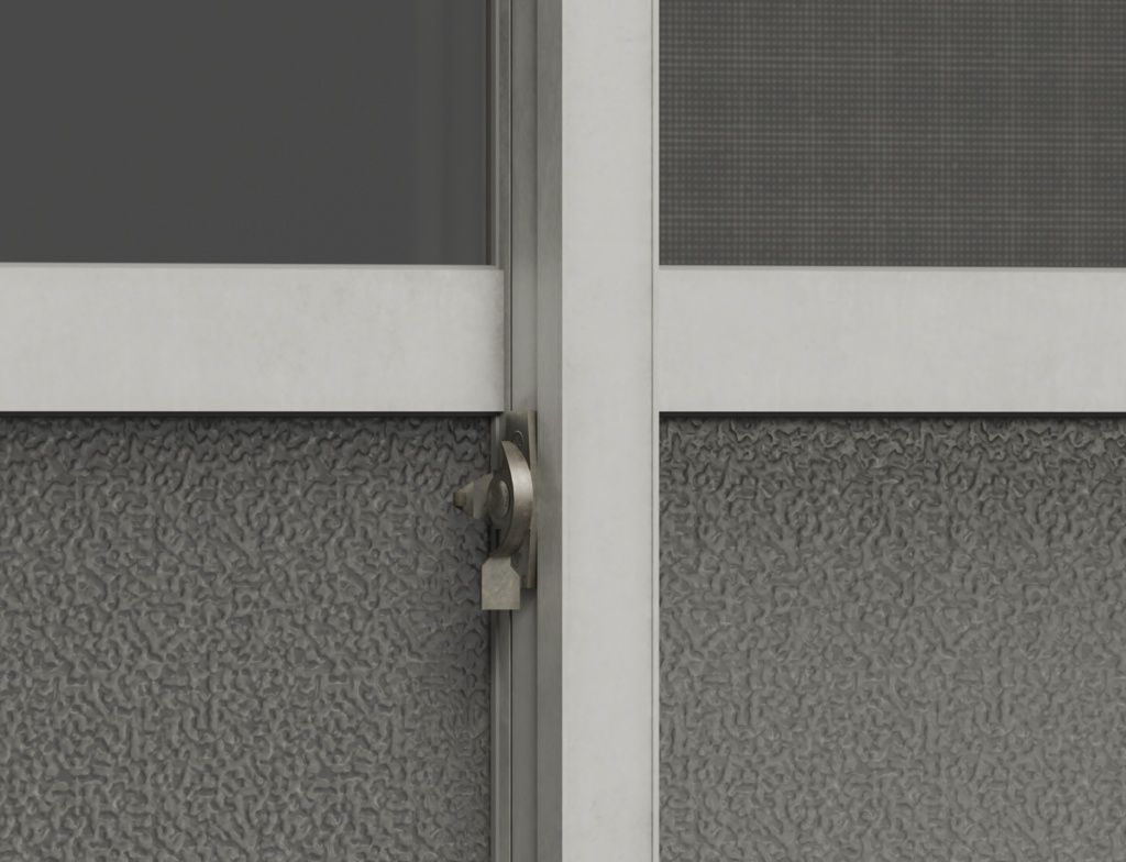 ローポリ_古い引き違いテラス窓