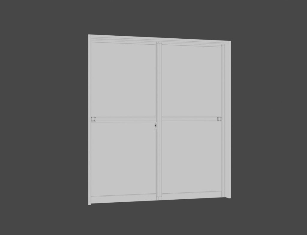 ローポリ_古い引き違いテラス窓