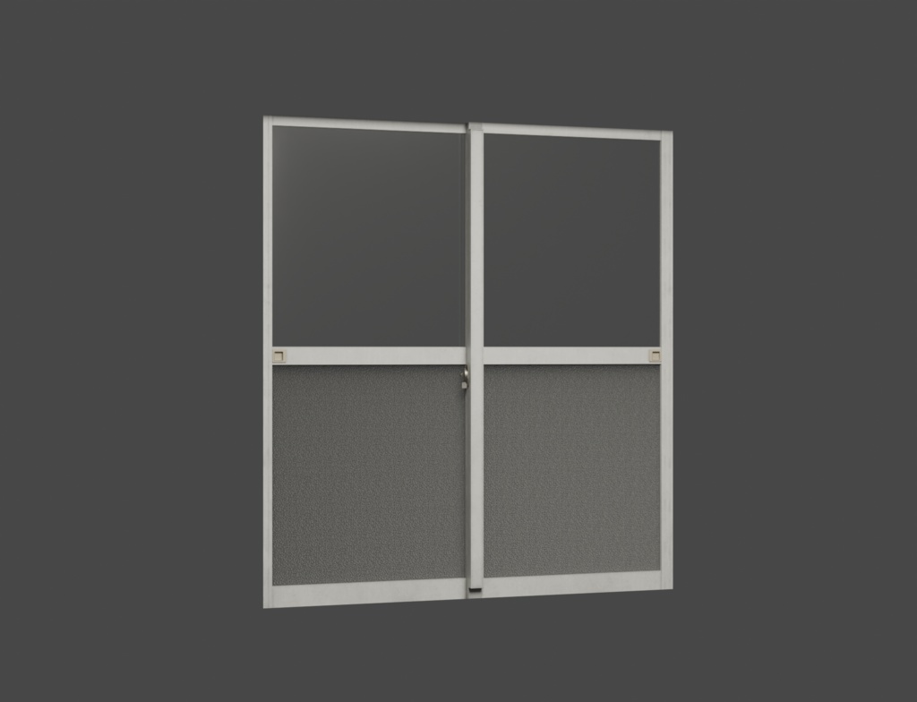 ローポリ_古い引き違いテラス窓